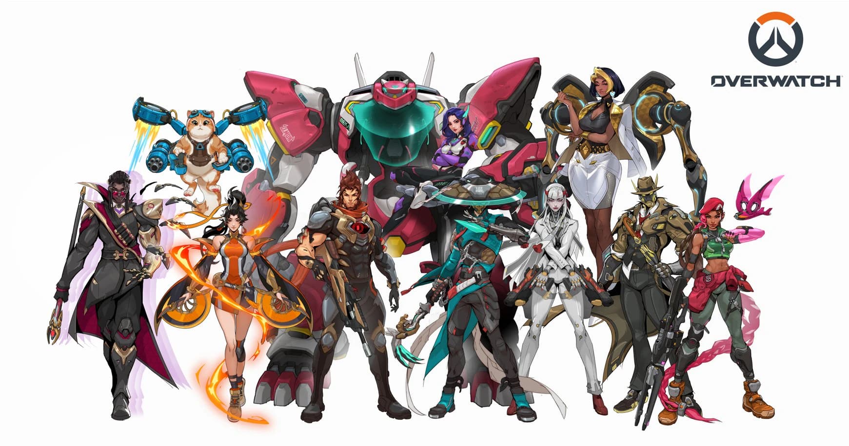 Doctrine junto a los héroes presentados para Overwatch en BlizzCon 2026